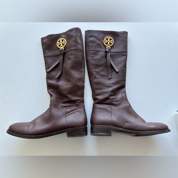 Tory Burch Shoes - Tory Burch Tall Flat Equestrian Brown Tassel Boot Chelsea